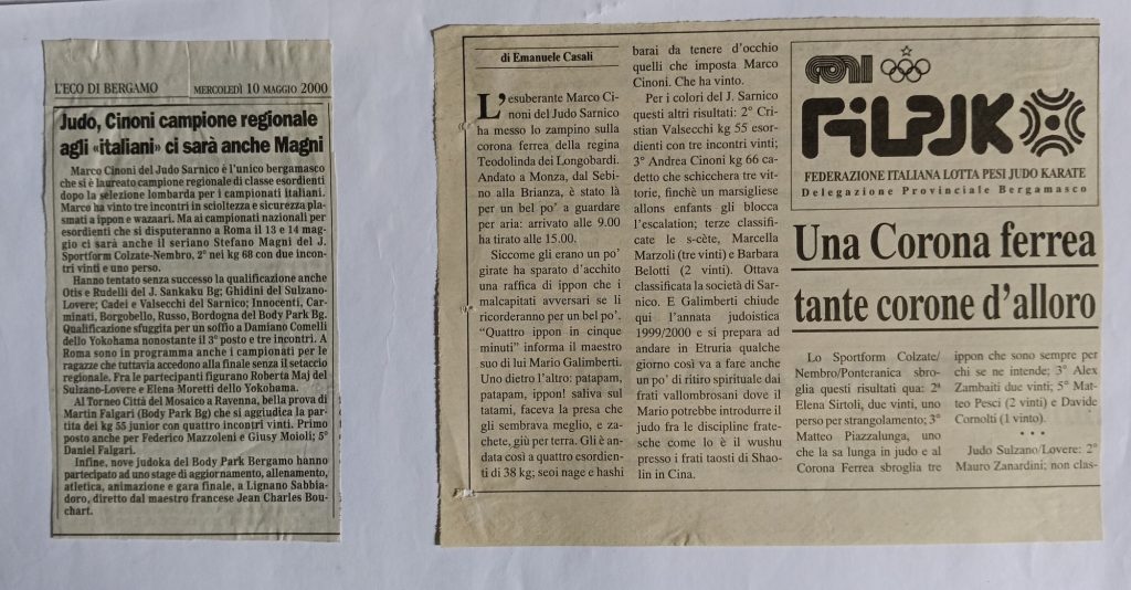 Storia ASD Judo Sarnico - i Successi anni 90