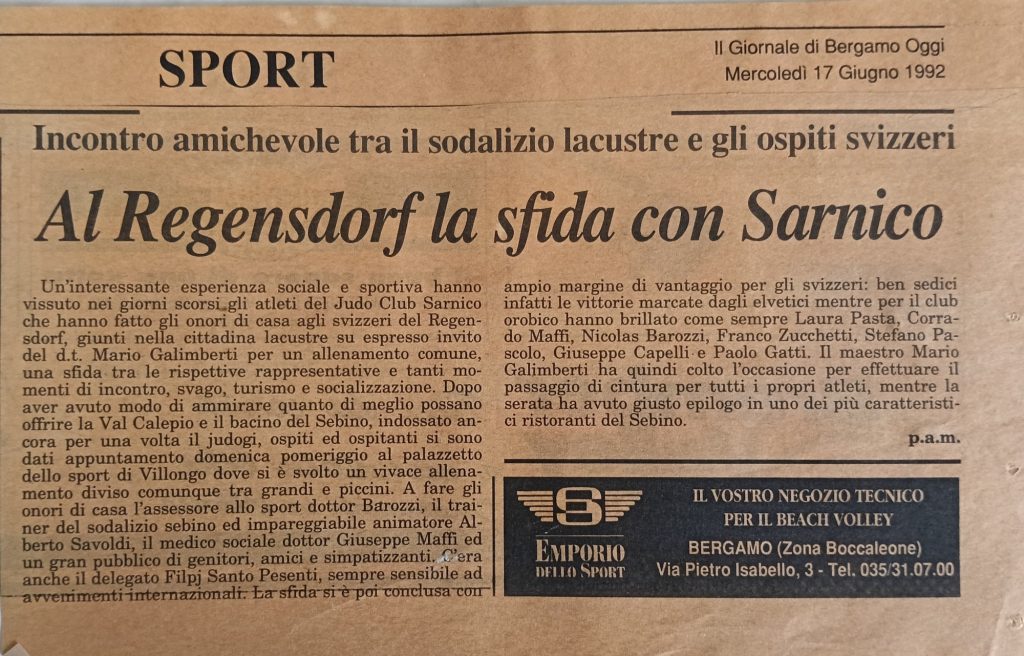 Storia ASD Judo Sarnico - i Successi anni 90