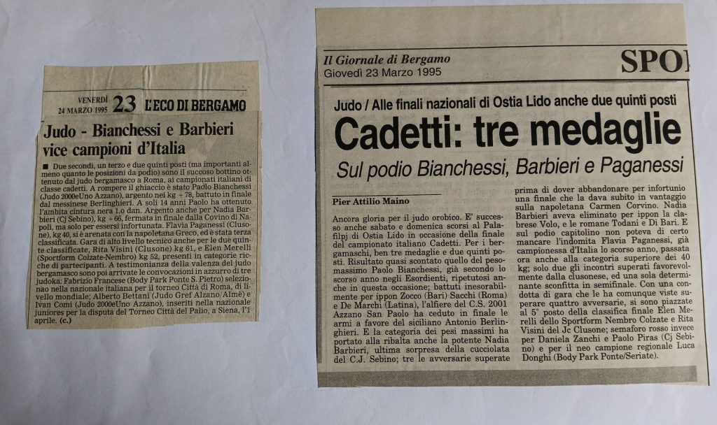 Storia ASD Judo Sarnico - i Successi anni 90